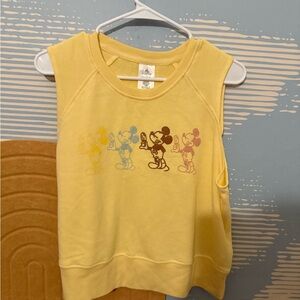Yellow Mickey Mouse Sleeveless Embroidered
